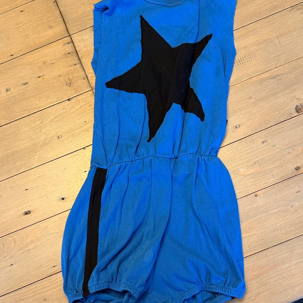 Kids nununu Vibrant Blue Romper with Black Star Accent